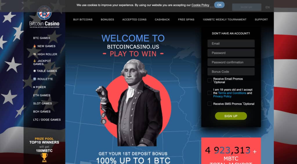 Bitcoincasino.us website screenshot