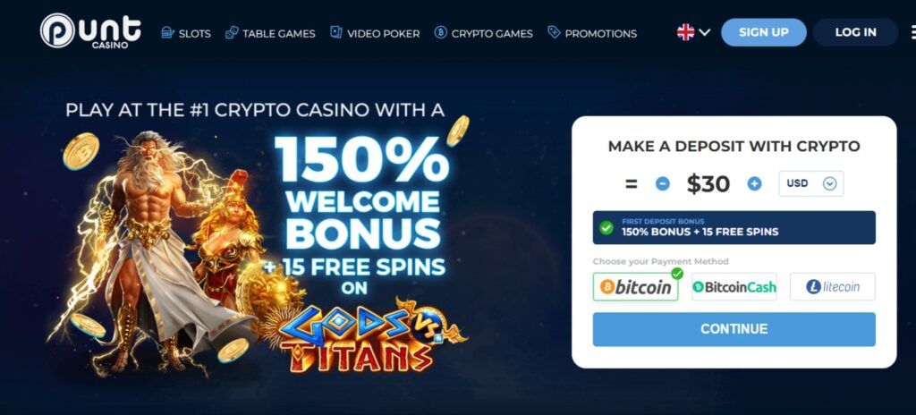 Punt Casino Website Screenshot
