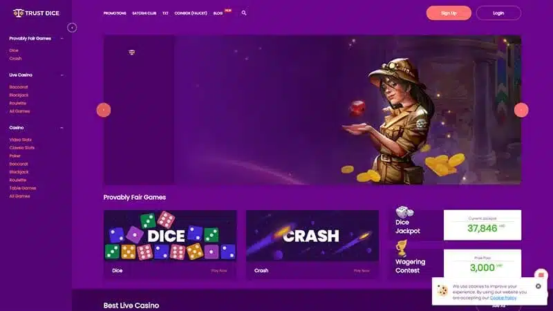 Trust dice homepage