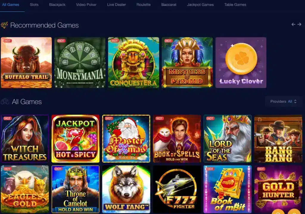 mBit Casino slots games, mbit casino review