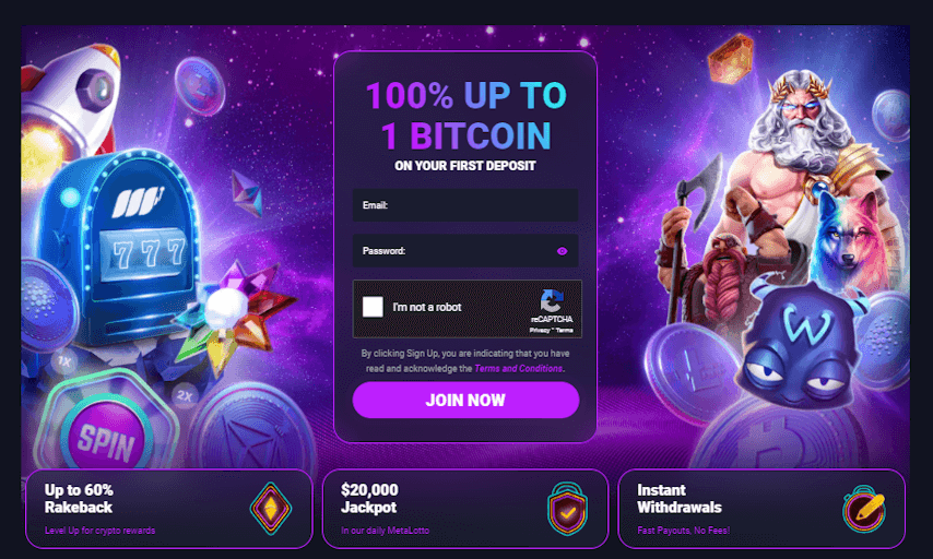 Metaspins Players can enjoy thousands of different casino games with anonymity