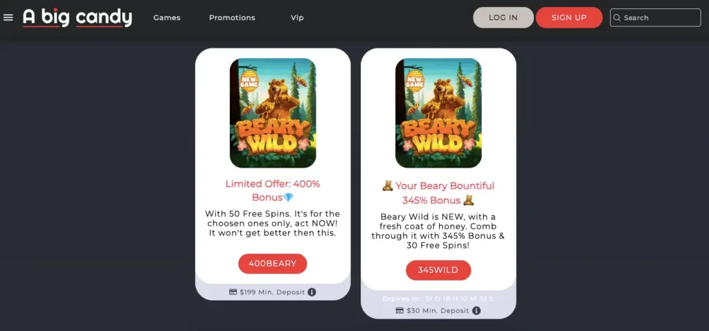 Big candy casino review - promotions of casino 