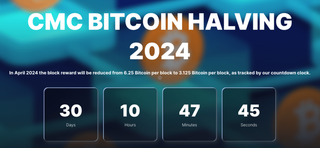 Bitcoin halving countdown.